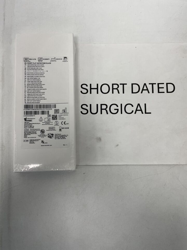 2500-10-750 - DEPUY SYNTHES - Short Flat Osteotome Blade, (BX/1)