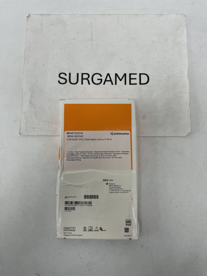 72202746 - SMITH & NEPHEW - Biosure Sync Tibial Fixation Device - 9 to 10mm, (BX/1)