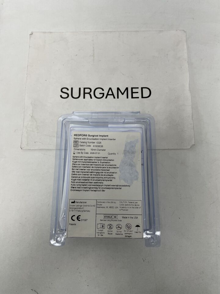 6326 - STRYKER - Medpor Surgical Implant Sphere, 16mm, (EA)