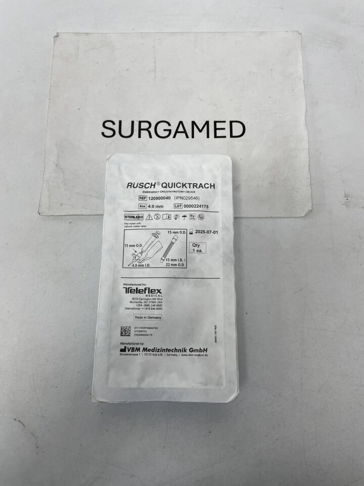 120900040 - TELEFLEX - Rusch QuickTrach Emergency Cricothyrotomy Device 4.0mm, (EA)