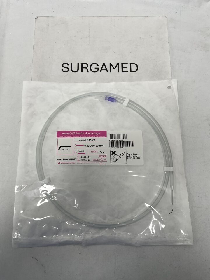 GA3501 - TERUMO - Radifocus Glidewire Advantage - Angled - .035" x 180cm x 5cm, (EA)