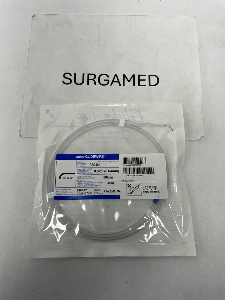 GR2504 - TERUMO - Radifocus Glidewire Angled 0.025" x 150cm x 3cm, (EA)