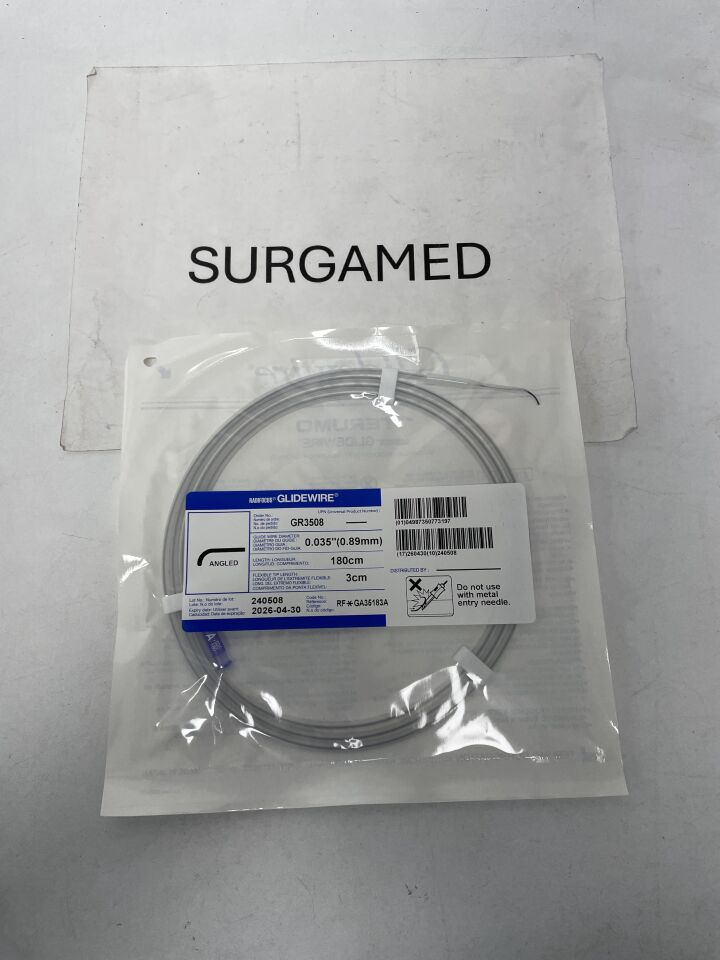 GR3508 - TERUMO - Radifocus Glidewire - Angled - .035" x 180cm x 3cm, (EA)