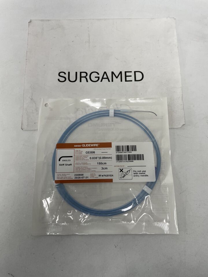 GS3506 - TERUMO - Radifocus Glidewire - Angled Stiff Shaft - .035" x 150cm x 3cm, (EA)