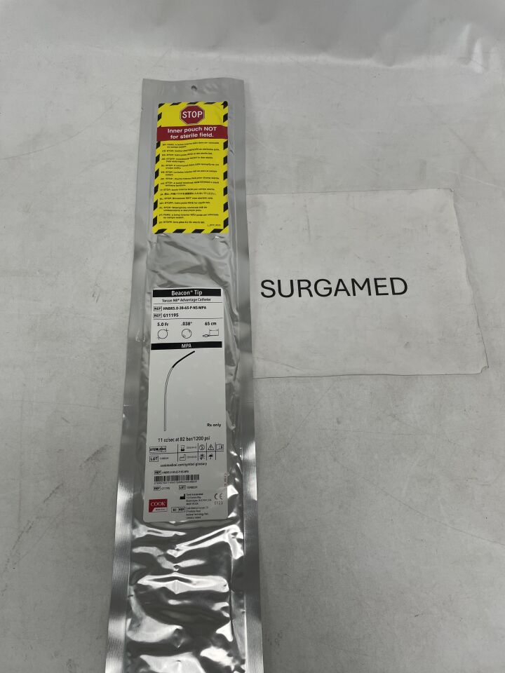 G11195 - COOK - Beacon Tip Torcon NB Advantage Catheter - MPA - 5Fr x .038" x 65cm (L), (EA)
