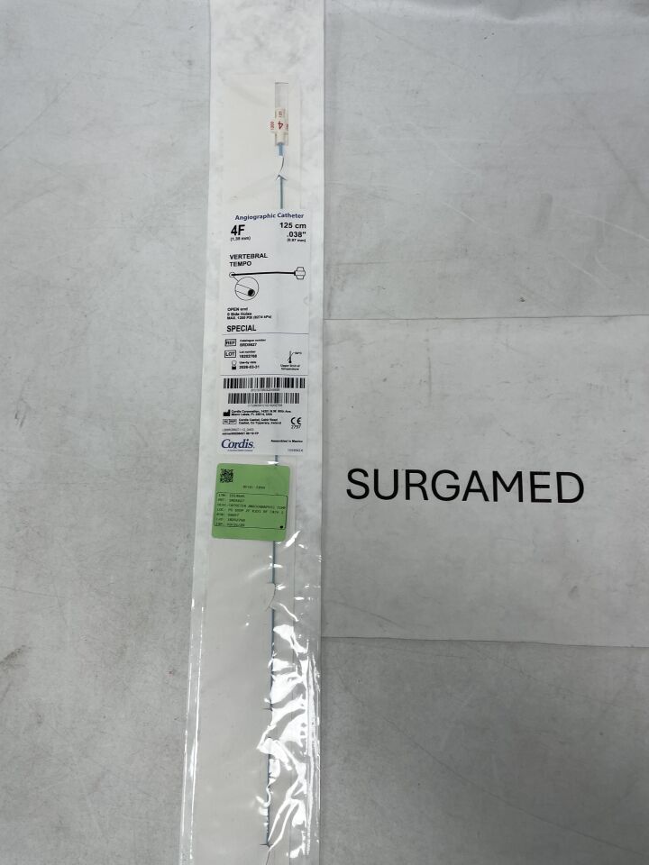 SRD5627 - CORDIS - Special Vertebral Tempo Angiographic Catheter - 4F x 125cm (L), (EA)