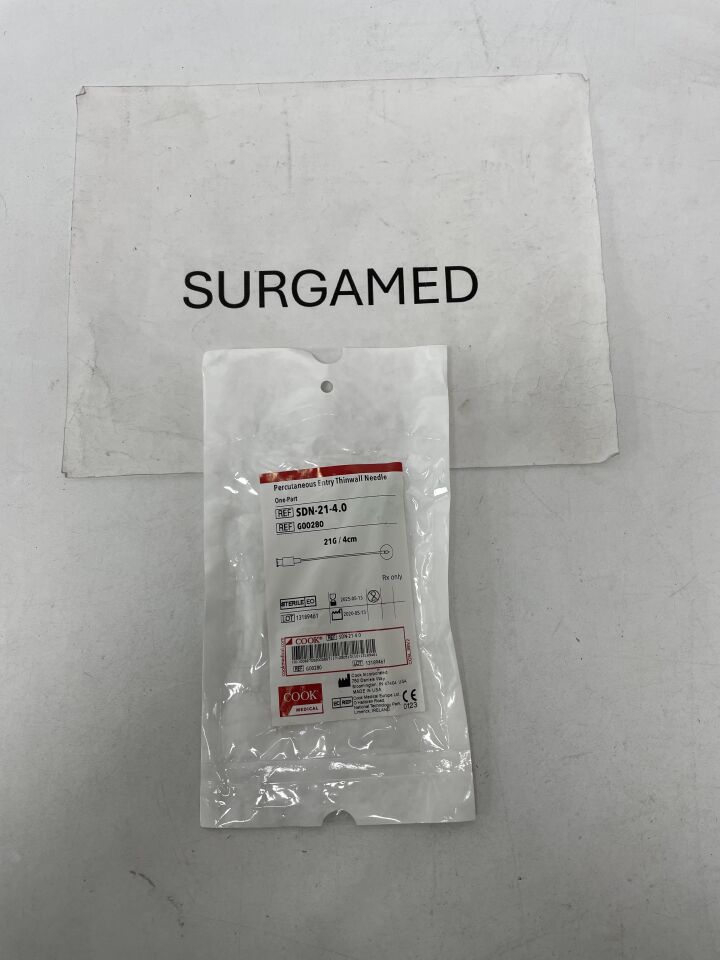 G00280 - COOK - One-Part Percutaneous Entry Needle, 21G, 4 cm Length, (EA)