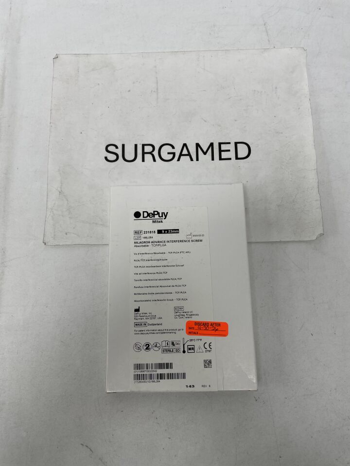 231818 - DEPUY - Milagro Biocryl Rapide Biocomposite Advance Screw, 9 mm dia. x 23 mm Length, (BX/1)