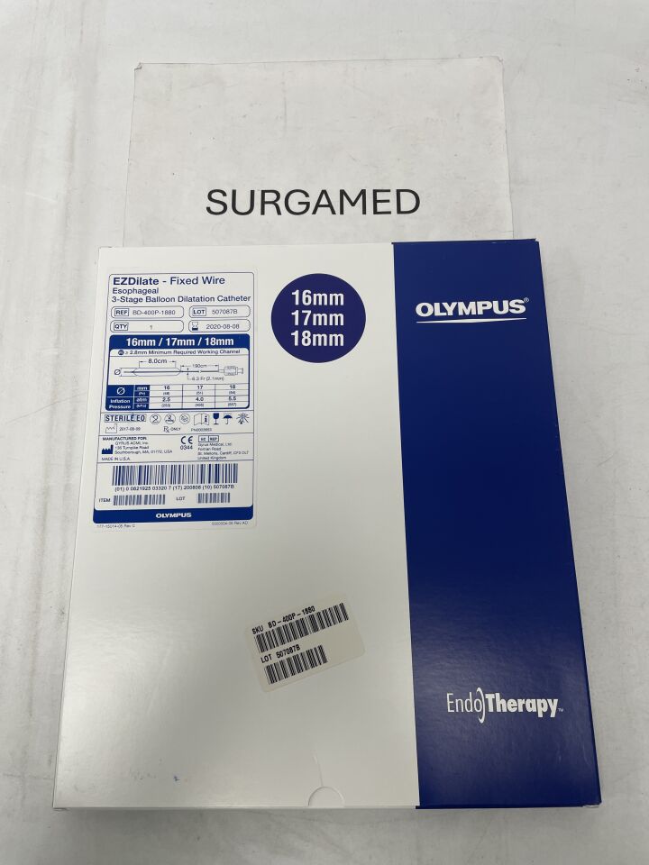 BD-400P-1880 - OLYMPUS - EZDilate Fixed Wire Esophageal 3-Stage Balloon Dilatation Catheter - 16mm x 17mm x 18mm, (BX/1)