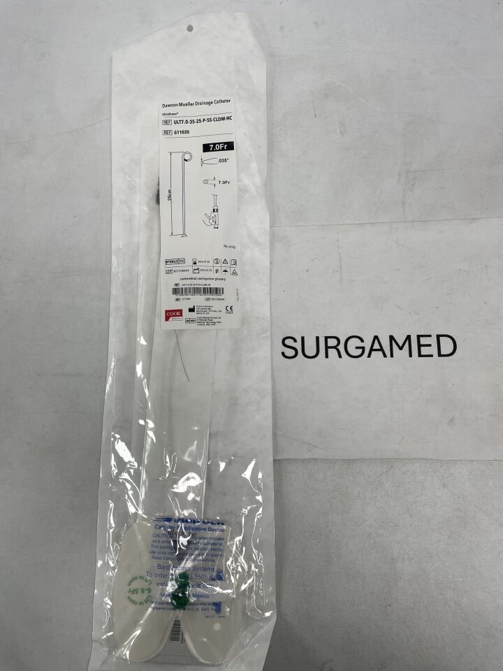 G11020 - COOK - Dawson-Mueller Drainage Catheter - Ultrathane - 7Fr x .035" x 25cm, (EA)