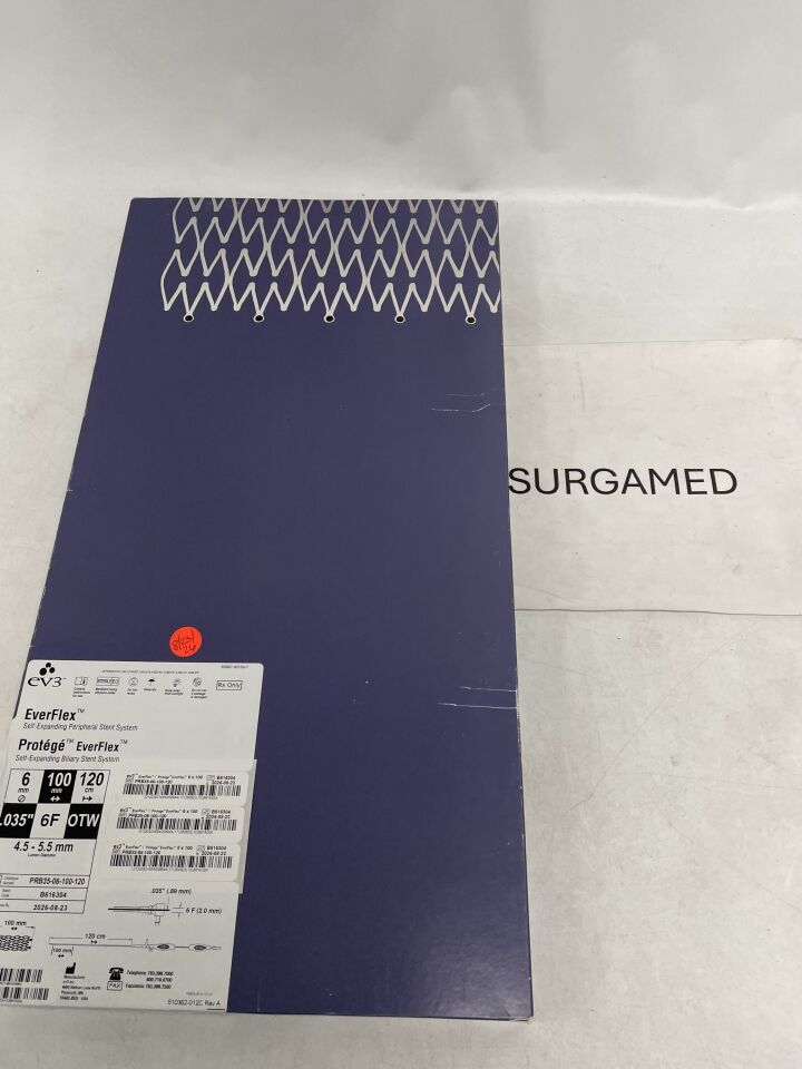 PRB35-06-100-120 - EV3 - EverFlex Self-Expanding Peripheral Stent System, 7mm diameter X 40mm, (BX/1)