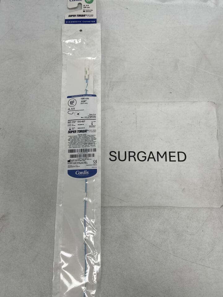 533-627 - CORDIS - Super Torque Plus Diagnostic Catheter - JL 4.5 - 6Fr x .038" x 100cm (L), (EA)