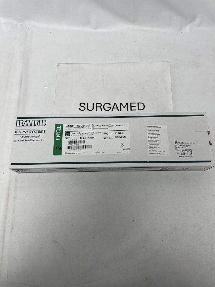 C1820A - BARD - TruGuide Disposable Coaxial Biopsy Needle with Depth Stop & Blunt Tip Stylet - 17g x 17.8cm, (BX/5)