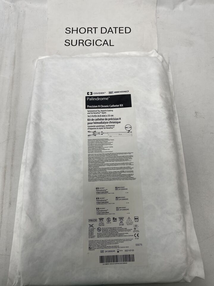 8888145046CP - COVIDIEN - Palindrome Precision H Chronic Dialysis Catheter Kit - 14.5F x 33cm, (EA)