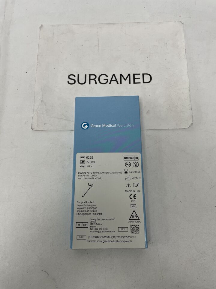 625B - GRACE MEDICAL - Bojrab Alto Total W/Integrated Shoe Sizers Included Ha/Titanium/Silicone, (BX/1)