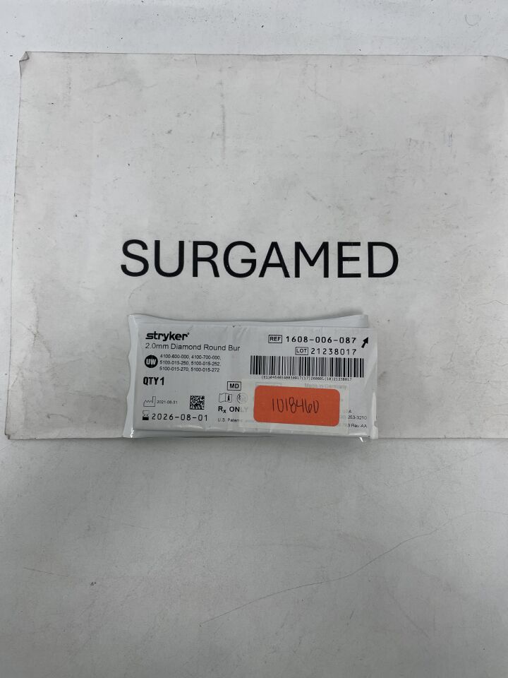 1608-006-087 - STRYKER - Diamond Round Micro Burr, 2 mm Head Diameter, 54 mm Length, (EA)