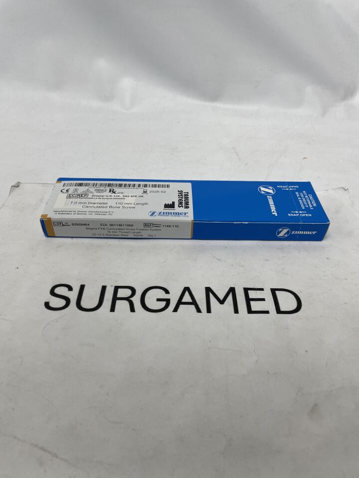 1146-110 - ZIMMER - Magna-FX 7.0mm Cannulated Screw, 16mm Thread / 110mm, (BX/1)