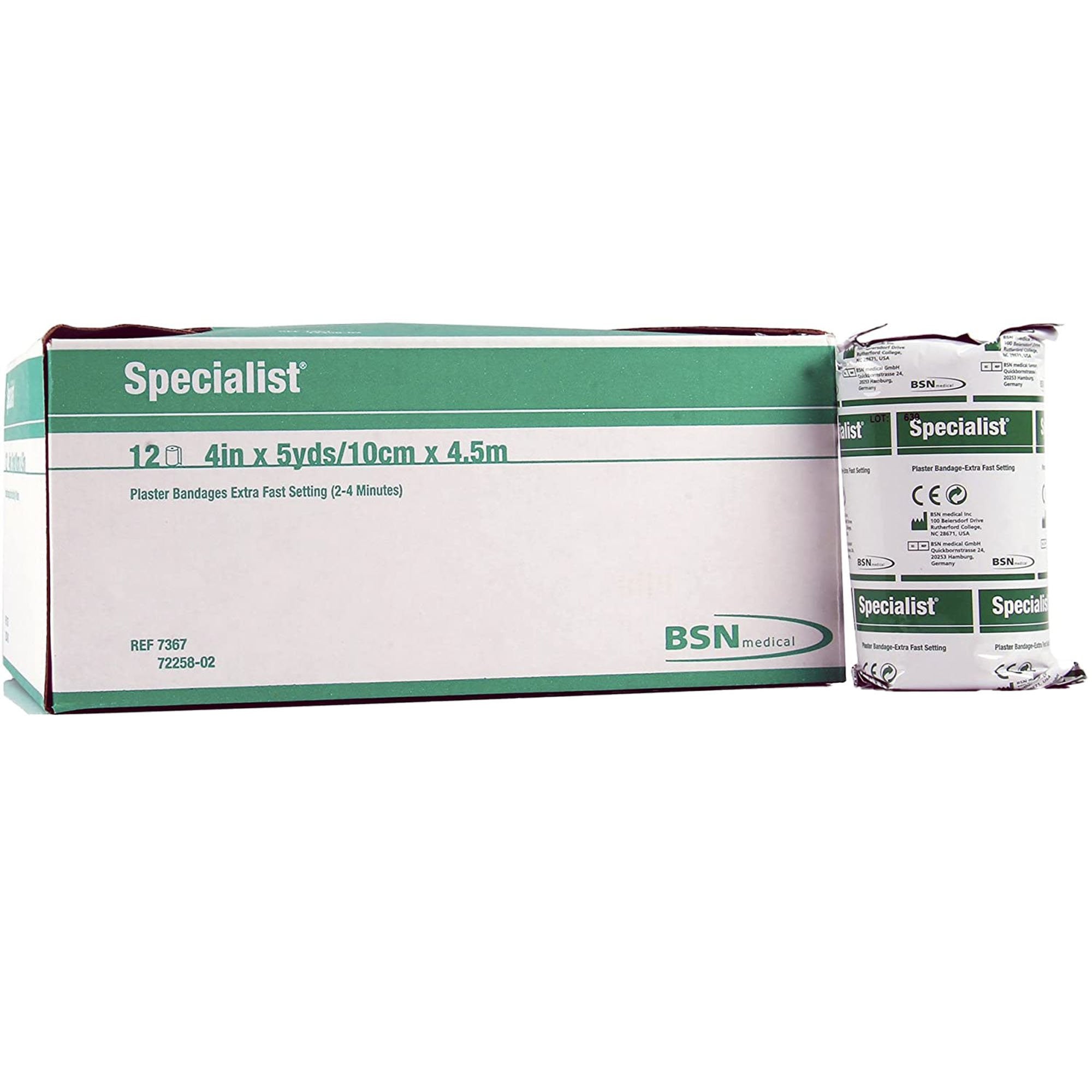4789 - Specialist - Specialist Plaster Bandage 4 Inch X 15 Foot Plaster of Paris White, 7367, Case of 72, (CS)