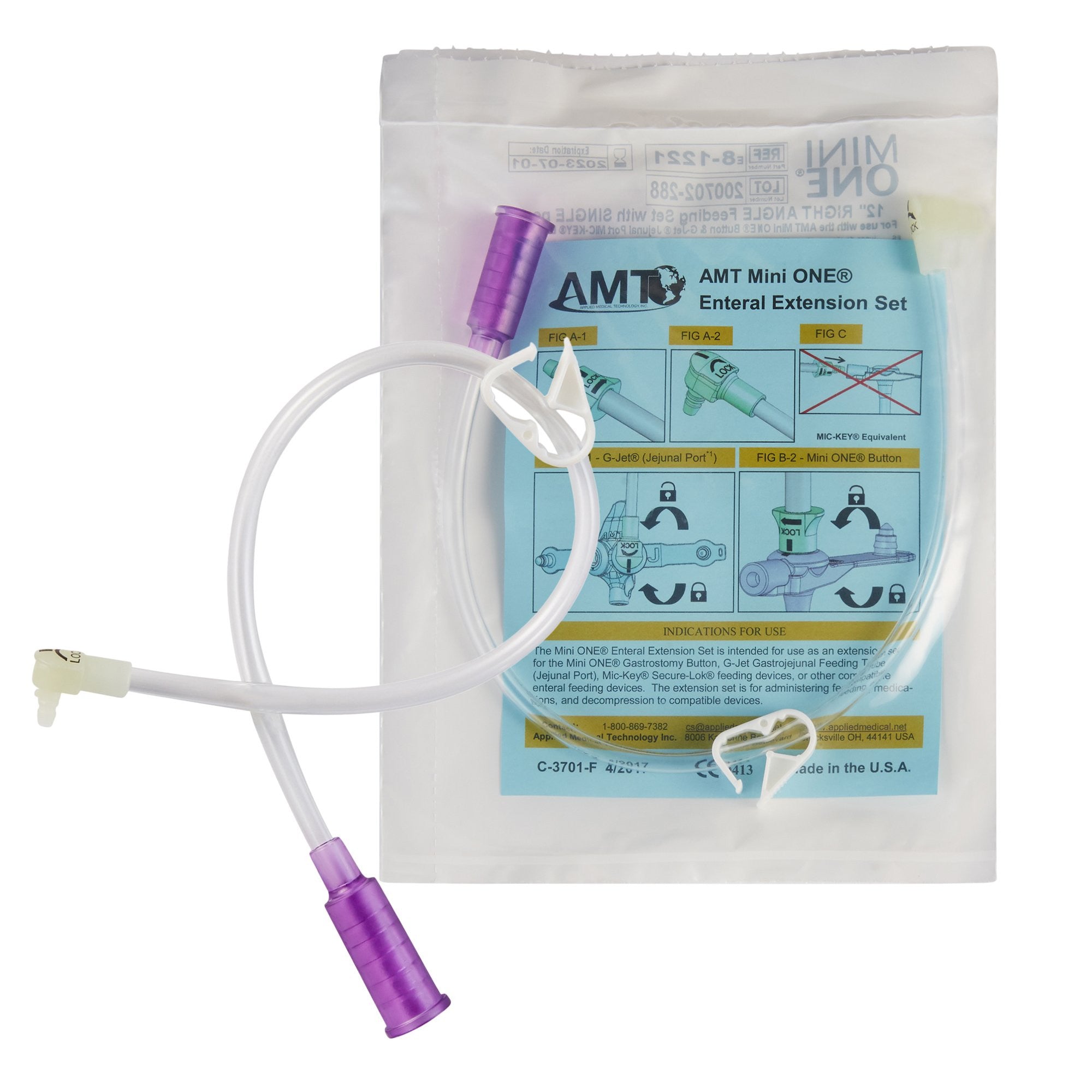 729938 - Mini Series - Mini ONE Bolus Enteral Feeding Extension Tube Set 12 Inch, Purple, 8-1221, Box of 10, (BX)