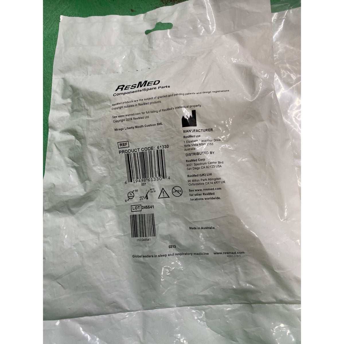 61330 - RESMED - MIRAGE LIBERTY MOUTH CUSHION SML, (EA/1)