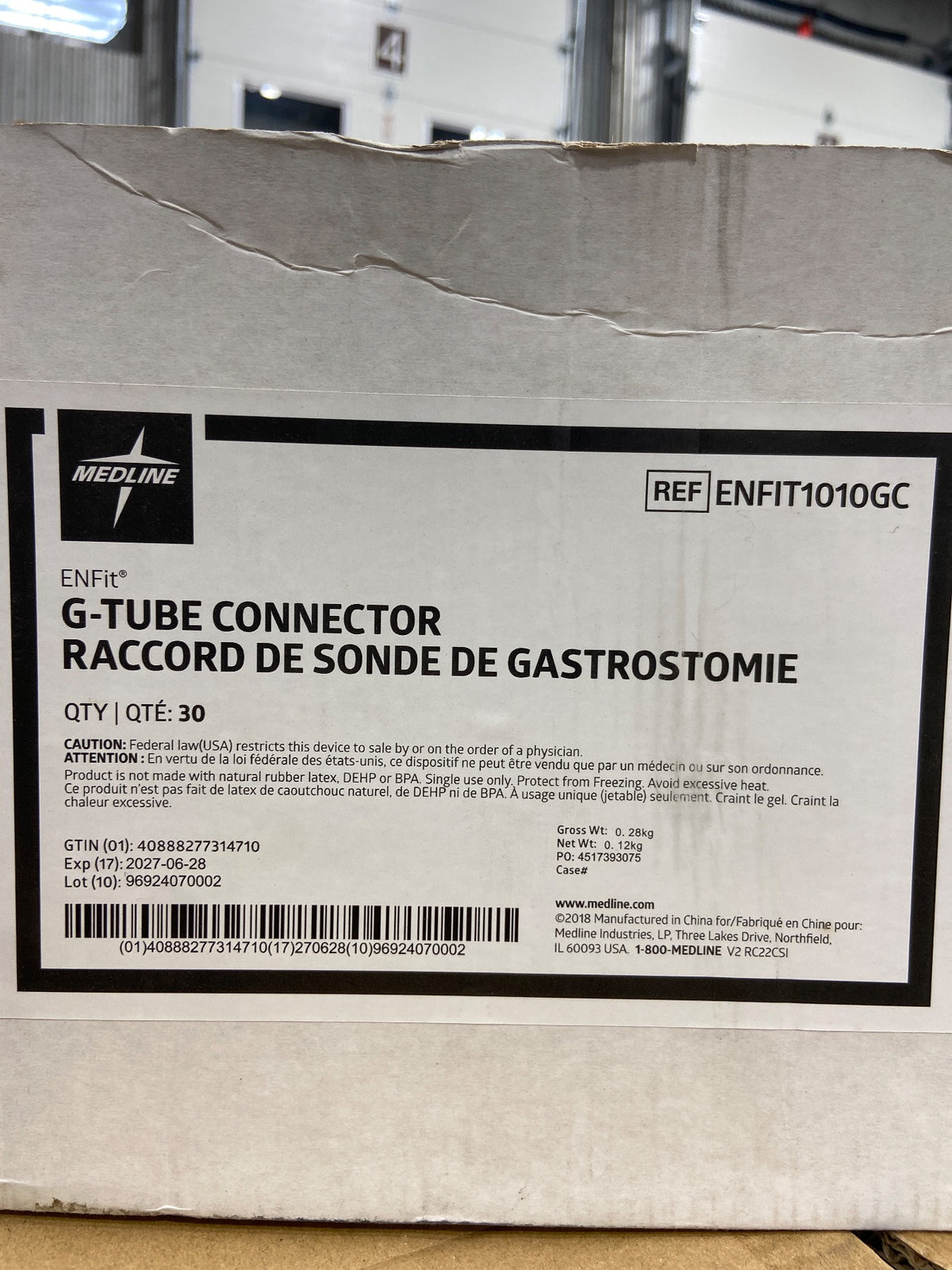 ENFIT1010GC - MEDLINE - ENFIT G-TUBE CONNECTOR, MEDLINE, (BX/30)