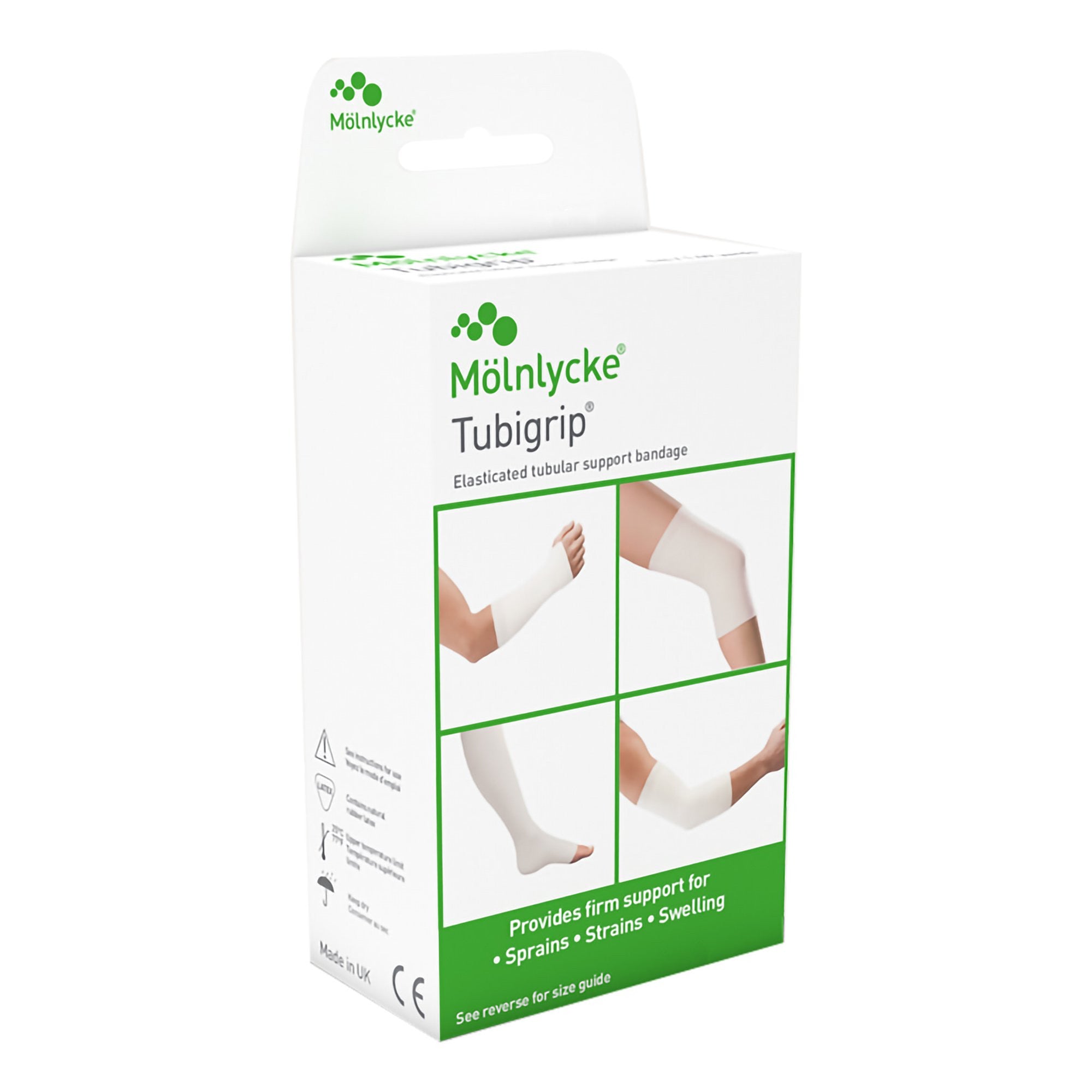 683725 - Tubigrip - Tubigrip Elastic Tubular Support Bandage 3-1/2 Inch X 1 Yard Large Ankle / Medium Knee / Small Thigh Pull On Natural NonSterile Size E Standard Compression, 1528, Box of 12, (BX)