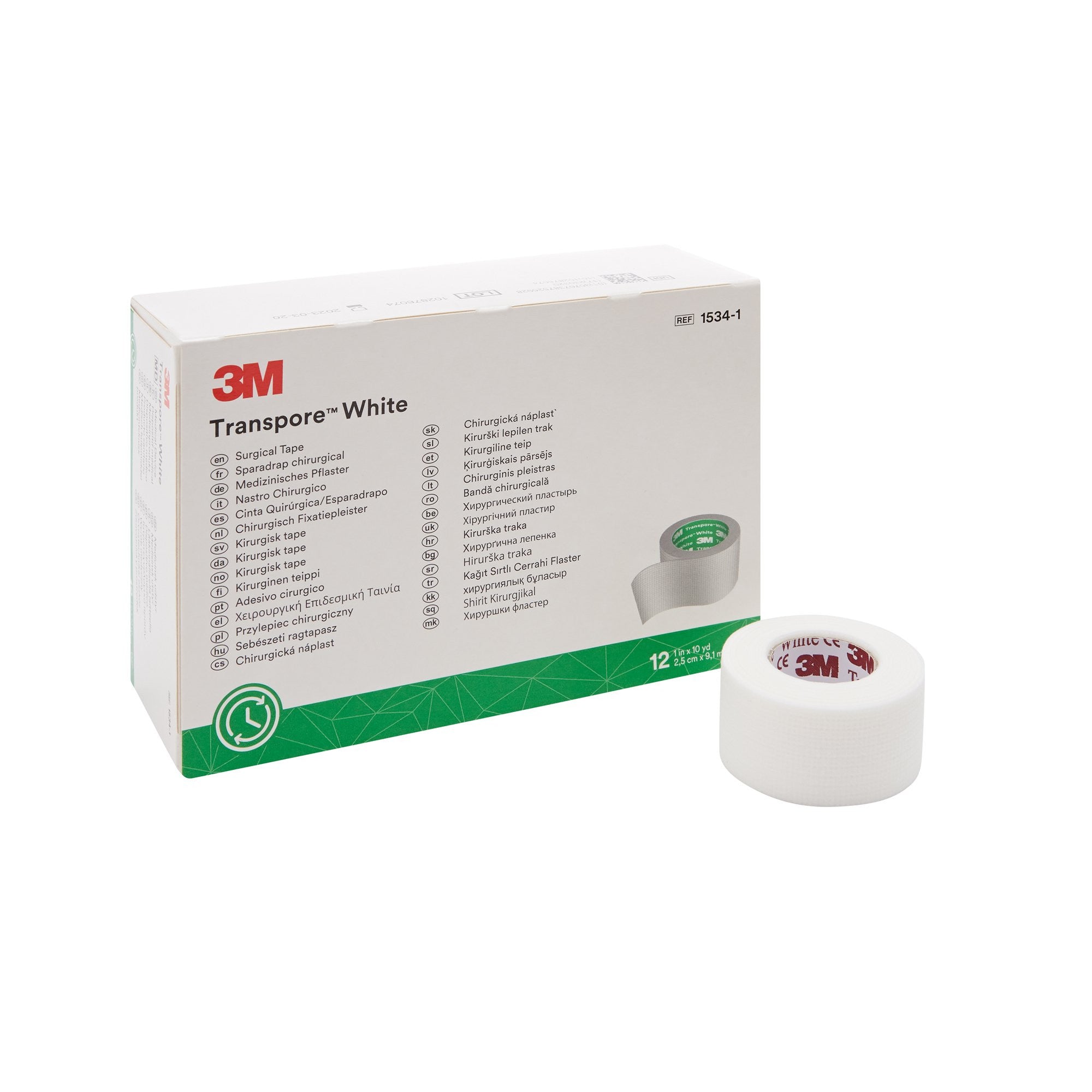 445278 - 3M - 3M Transpore White Medical Tape White 1 in X 10 yd Plastic, 1534-1, Case of 120, (CS)