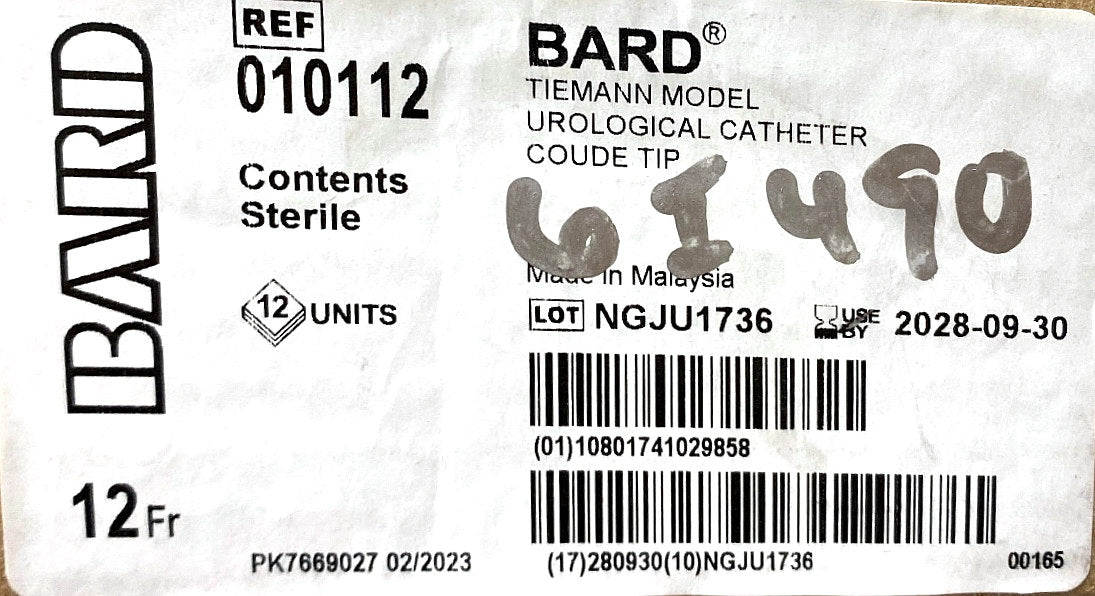010112 - BARD - Bard® Tiemann Model Urological Catheter Coude Tip, (BX/12)