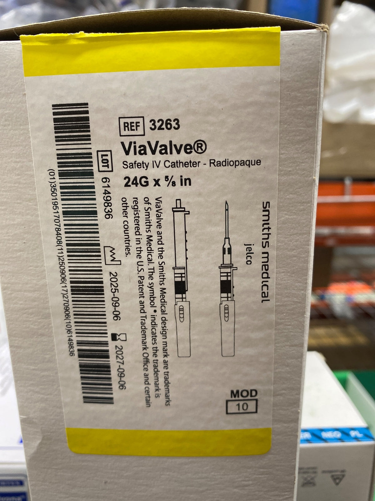 3263 - SMITHS MEDICAL - GTIN for VIAVALVE 24G X 5/8 Z 1EA, (BX/50)