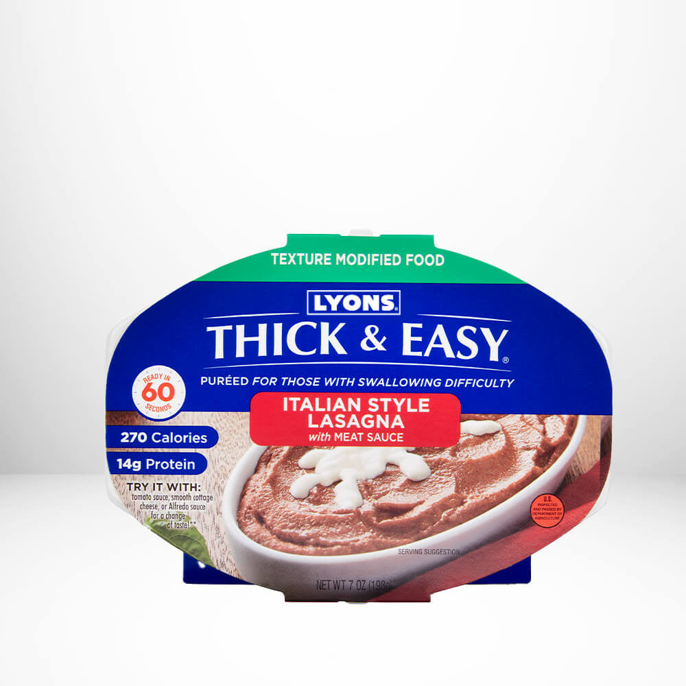 797224 - Thick & Easy - Thickened Food Thick & Easy Purees 7 oz. Tray Italian Style Beef Lasagna Flavor Puree IDDSI Level 2 Mildly Thick 60744 Case of 7, (CS)