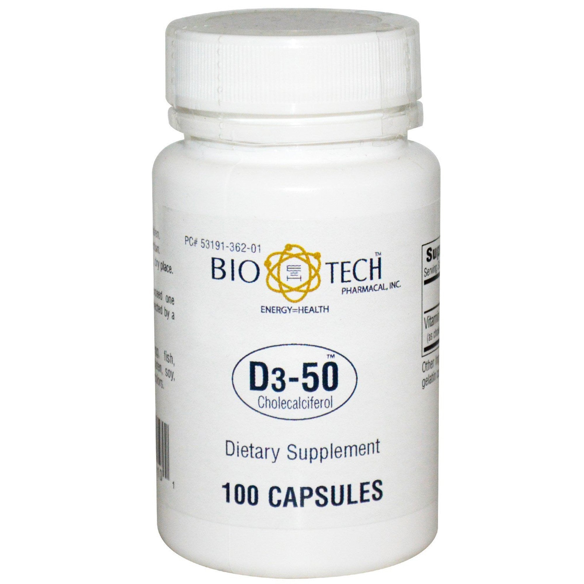 635581 - Bio Tech - Bio Tech Vitamin D3 50000 IU Strength Capsule 100 Bottle of 1, (BT)