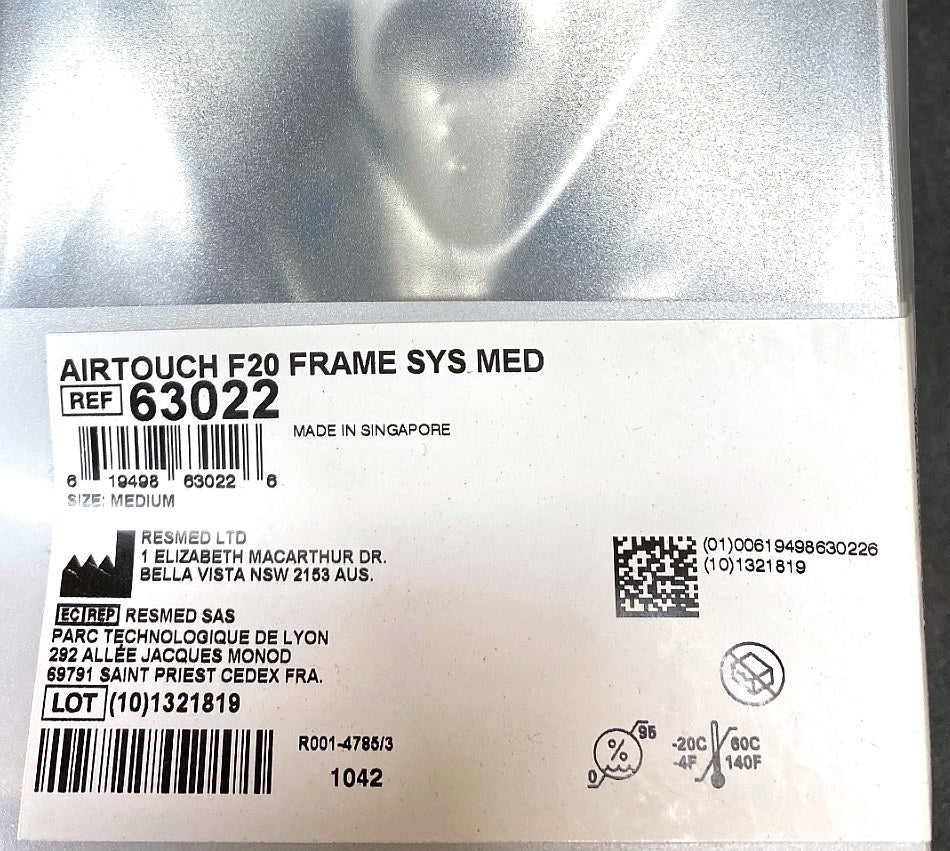 63022 - RESMED - AirTouch F20 Frame Sys MED, (BX/1)