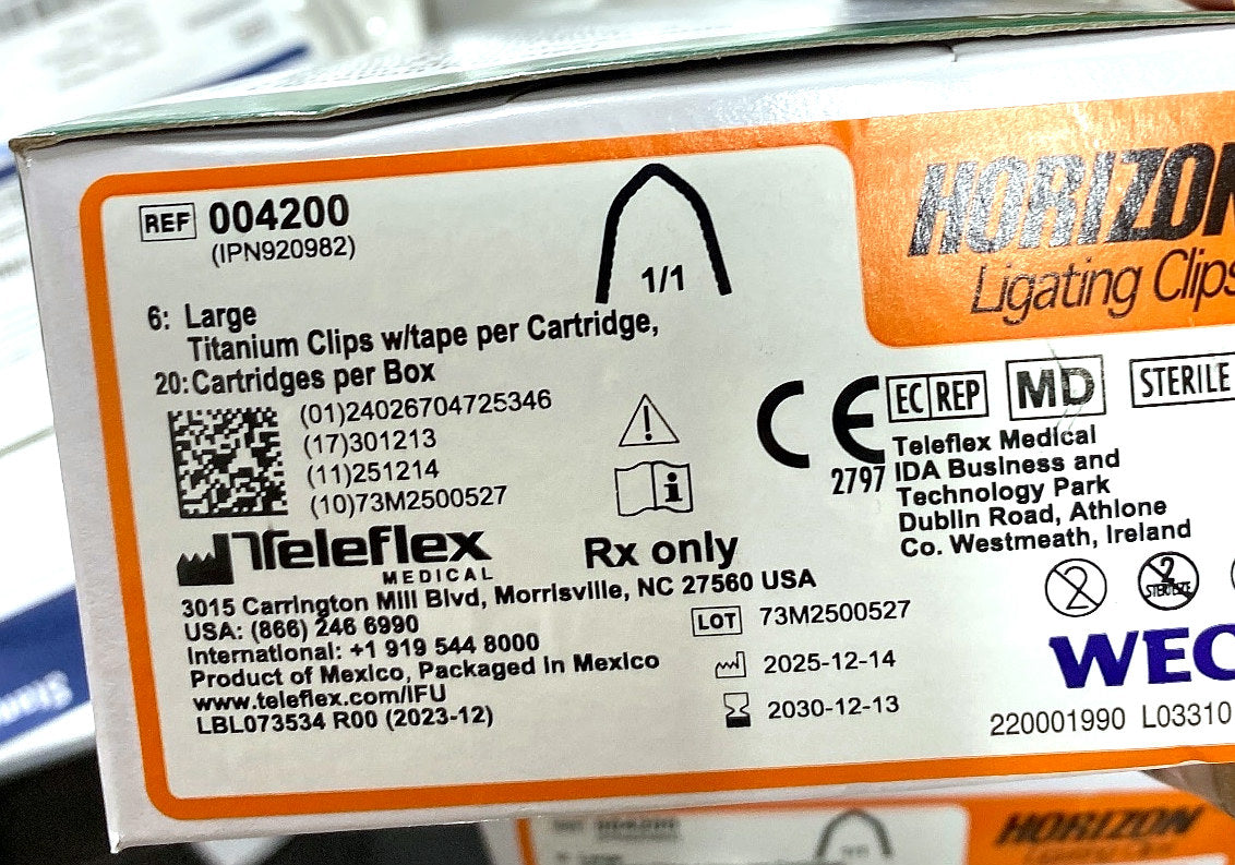 4200 - TELEFLEX - HORIZON TI LG 6 Clips/Cart, (BX/20)
