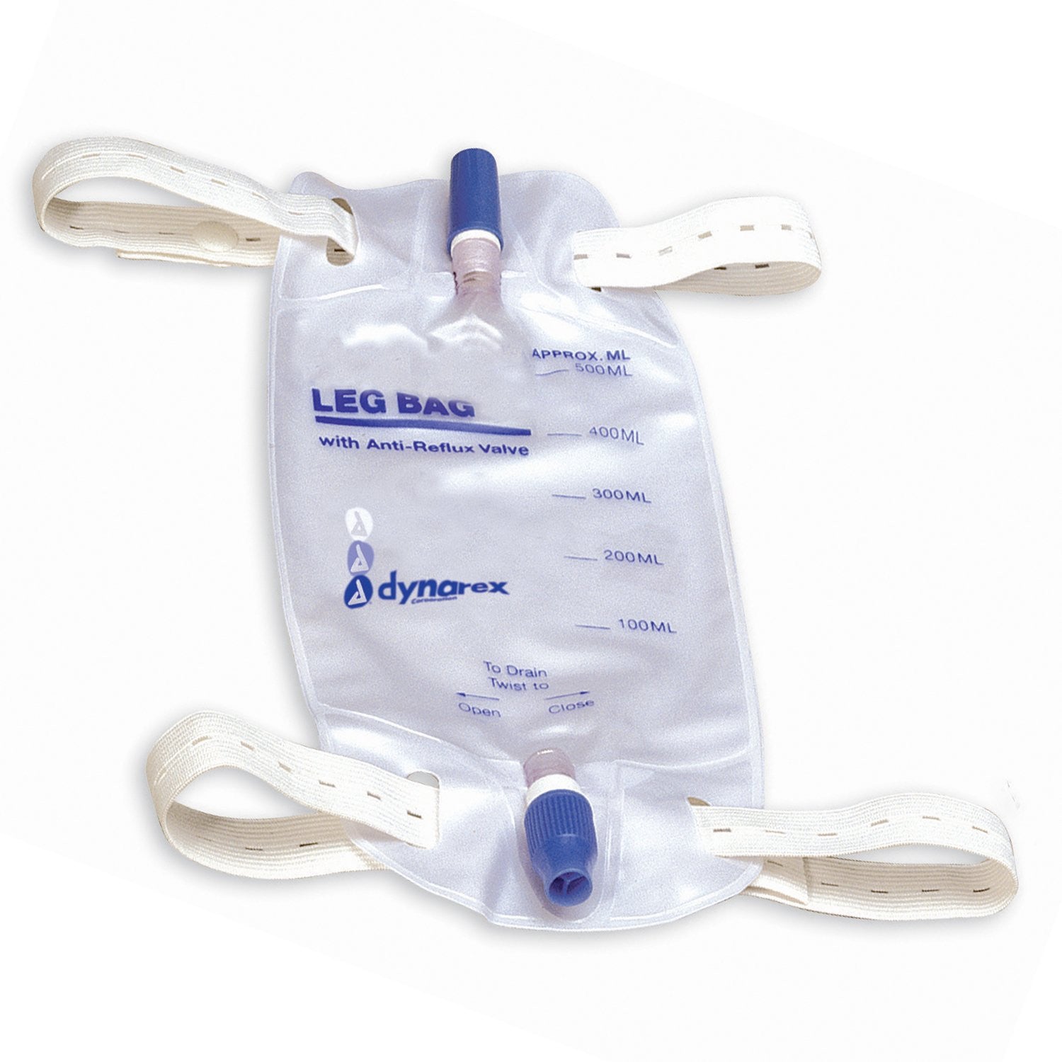 670181 - Dynarex - Urinary Leg Bag Anti-Reflux Valve Sterile Fluid Path 500 mL Vinyl 4281 Case of 48, (CS)