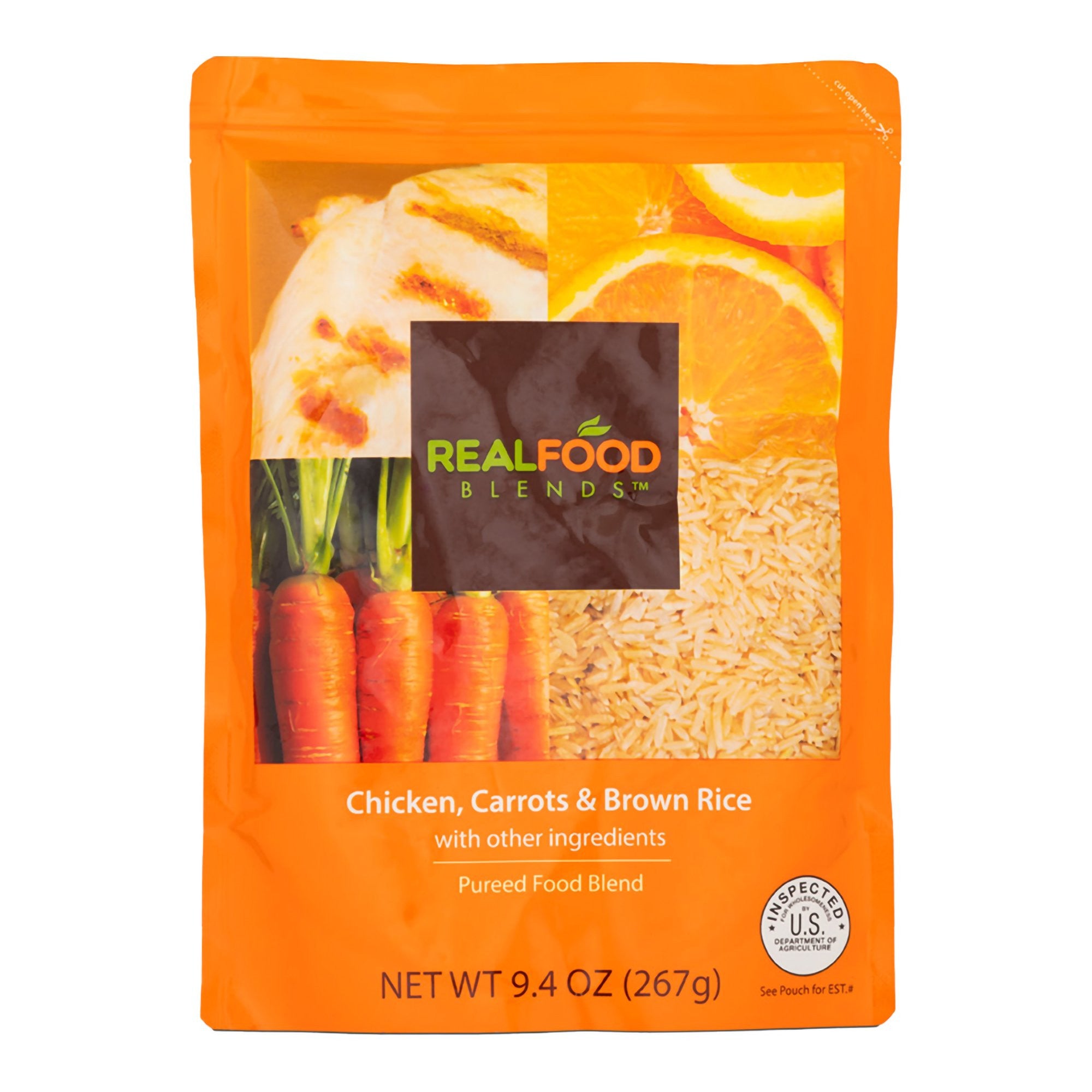979850 - Real Food Blends - Real Food Blends Tube Feeding Formula Chicken / Carrots / Brown Rice Flavor Liquid 9.4 oz. Pouch, 176988, Case of 12, (CS)