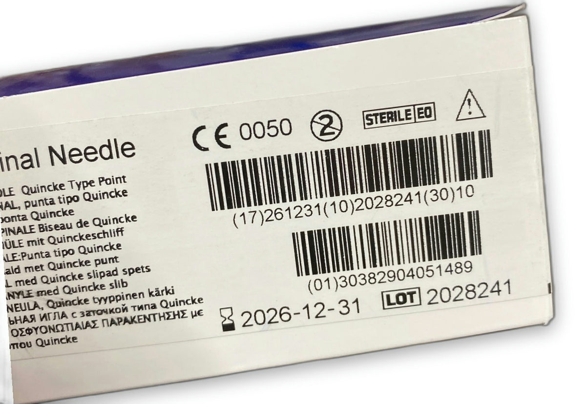 405148 - BD - NEEDLE SPINAL S/SU 22GA 5IN QUINCKE, (BX/10)