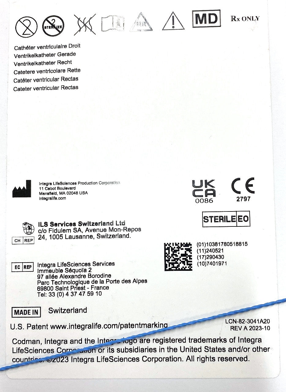 82-3041 - INTEGRA - CODMAN® Ventricular Catheter Straight, (BX/1)