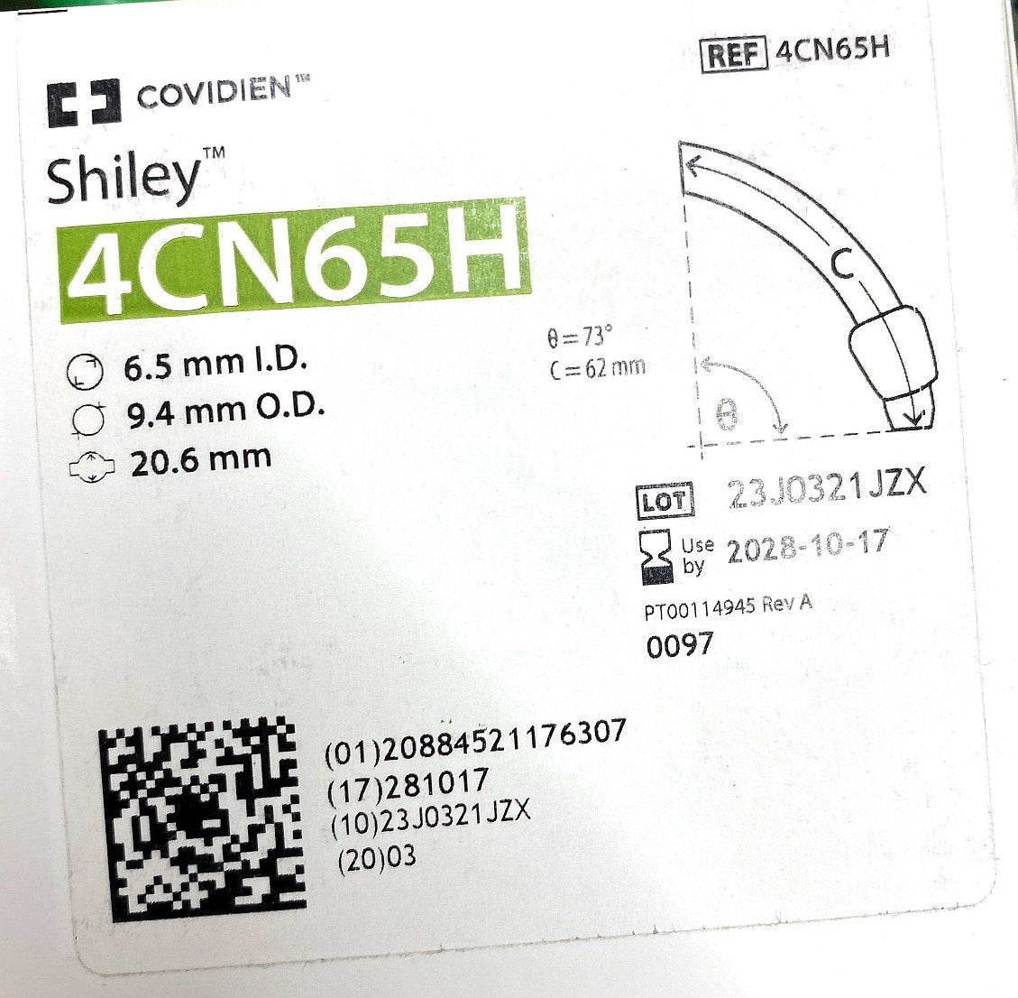 4CN65H - COVIDIEN - Adult Flexible Tracheostomy Tube with TaperGuard Cuff Disposable Inner Cannula, (BX/1)