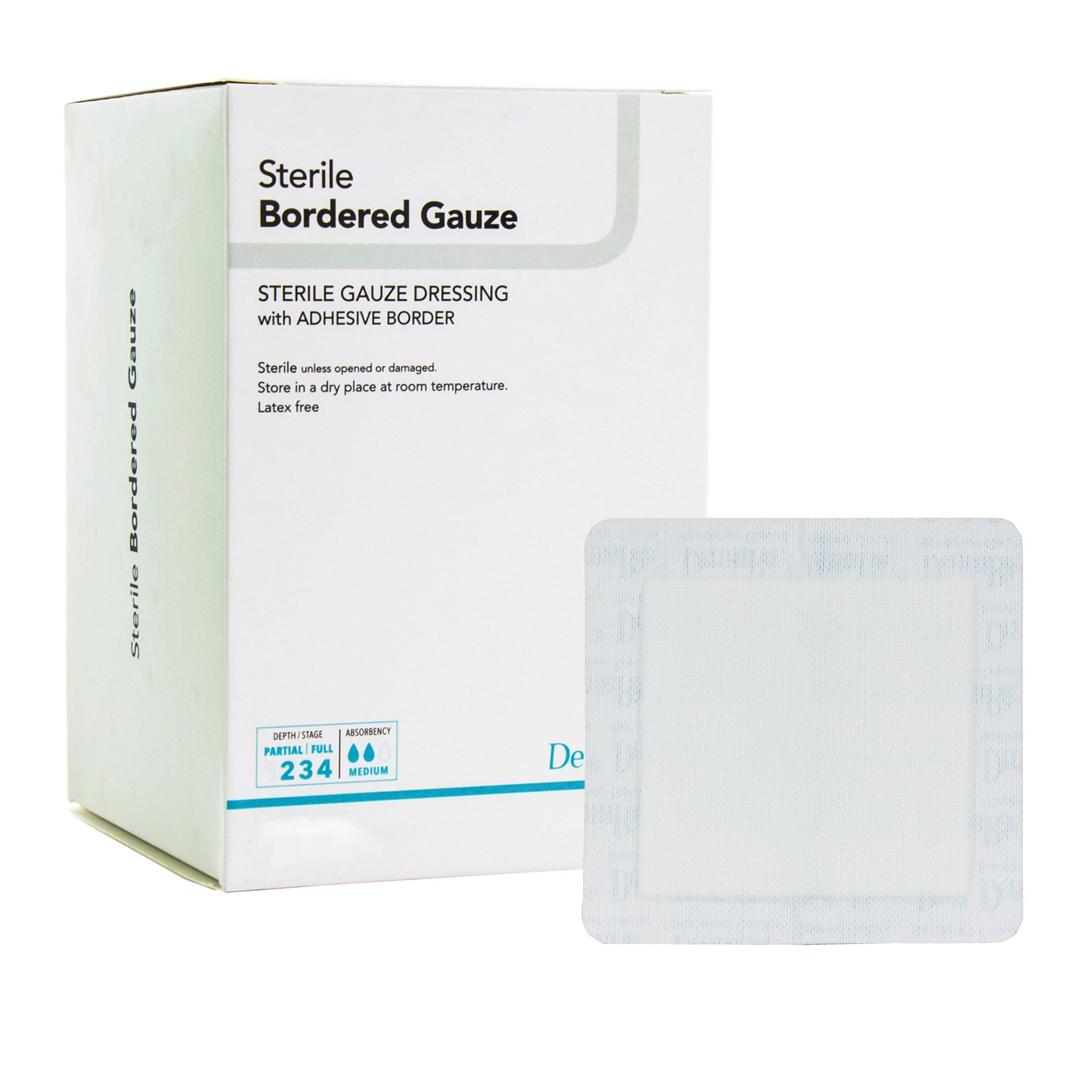 946445 - Derma - DermaRite Bordered Gauze Island Dressing 4 X 8 Inch Rectangle Sterile, 11480, Box of 25, (BX)