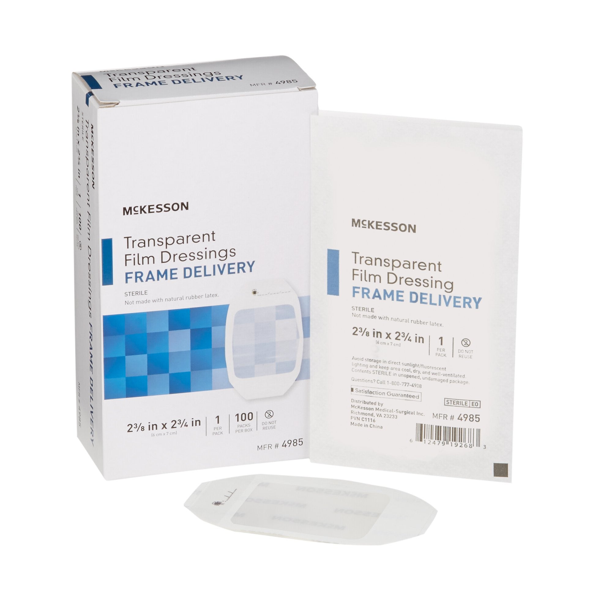 886408 - McKesson - McKesson Transparent Film Dressing 2-3/8 X 2-3/4 Inch Frame Style Delivery Octagon Sterile, 4985, Case of 400, (CS)