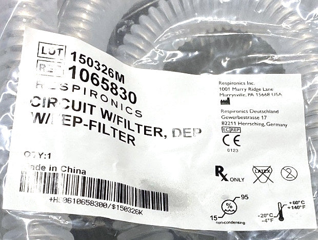 1065830 - RESPIRONICS - Circuit w/filter dep weep filter, (EA/10)