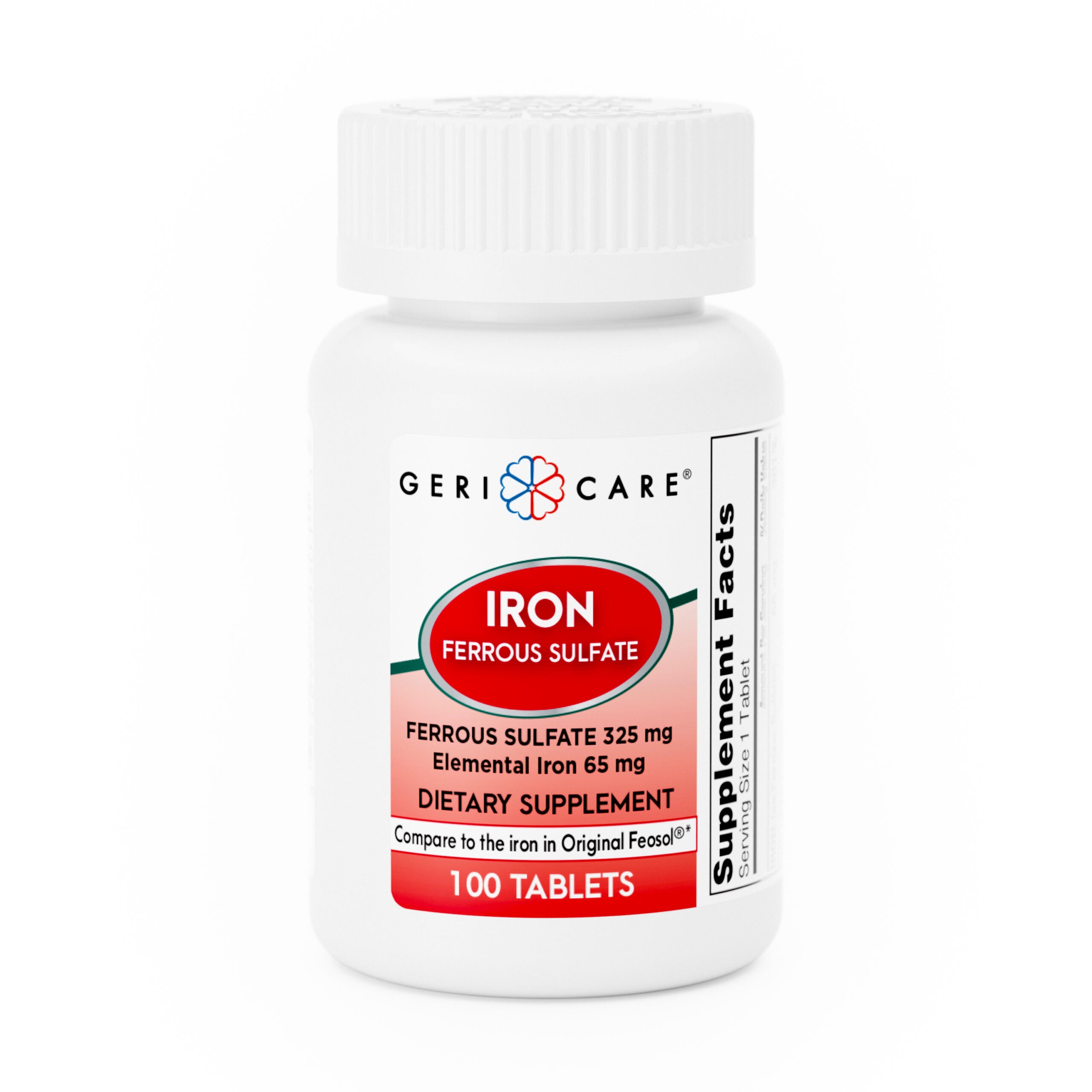 555697 - Geri-Care - Geri-Care Iron Mineral Supplement Tablet, Iron 325 mg, Case of 12, (CS)