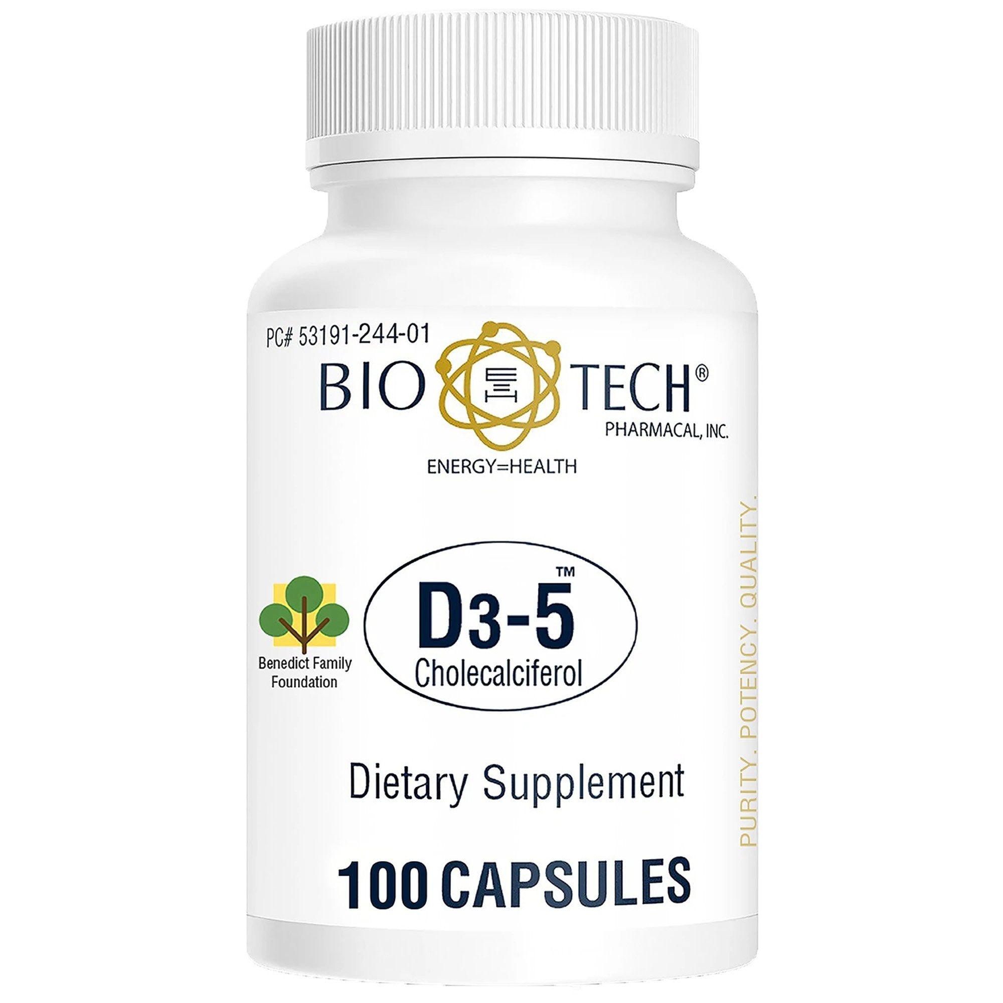 722247 - Bio Tech - Bio Tech Vitamin D3 5000 IU Strength Capsule 100 Bottle of 1, (BT)