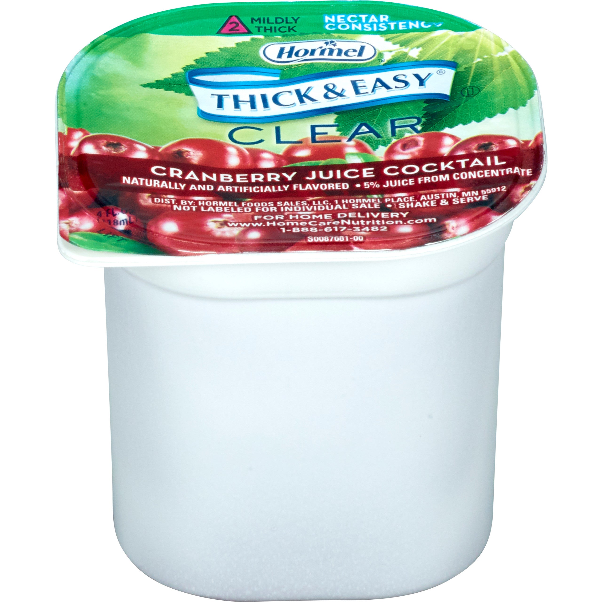 732813 - Thick & Easy - Thickened Beverage Thick & Easy 4 oz. Portion Cup Cranberry Juice Cocktail Flavor Liquid IDDSI Level 2 Mildly Thick 39705 Case of 24, (CS)