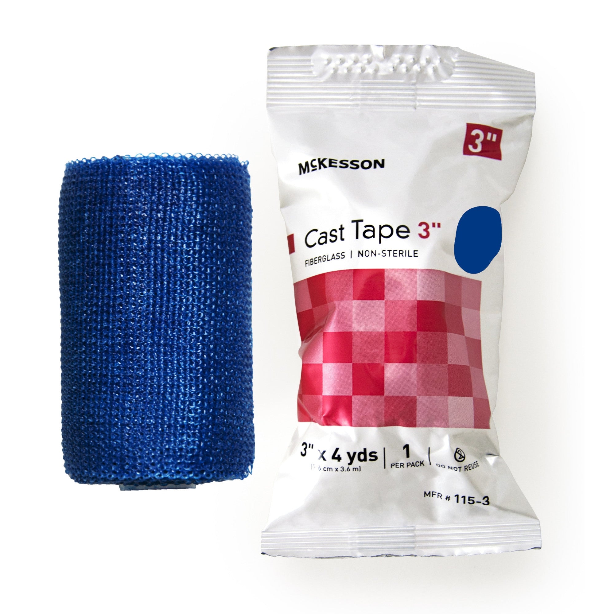 733692 - McKesson - Cast Tape McKesson 3 Inch x 12 Foot Fiberglass Blue 115-3B Box of 10, (BX)