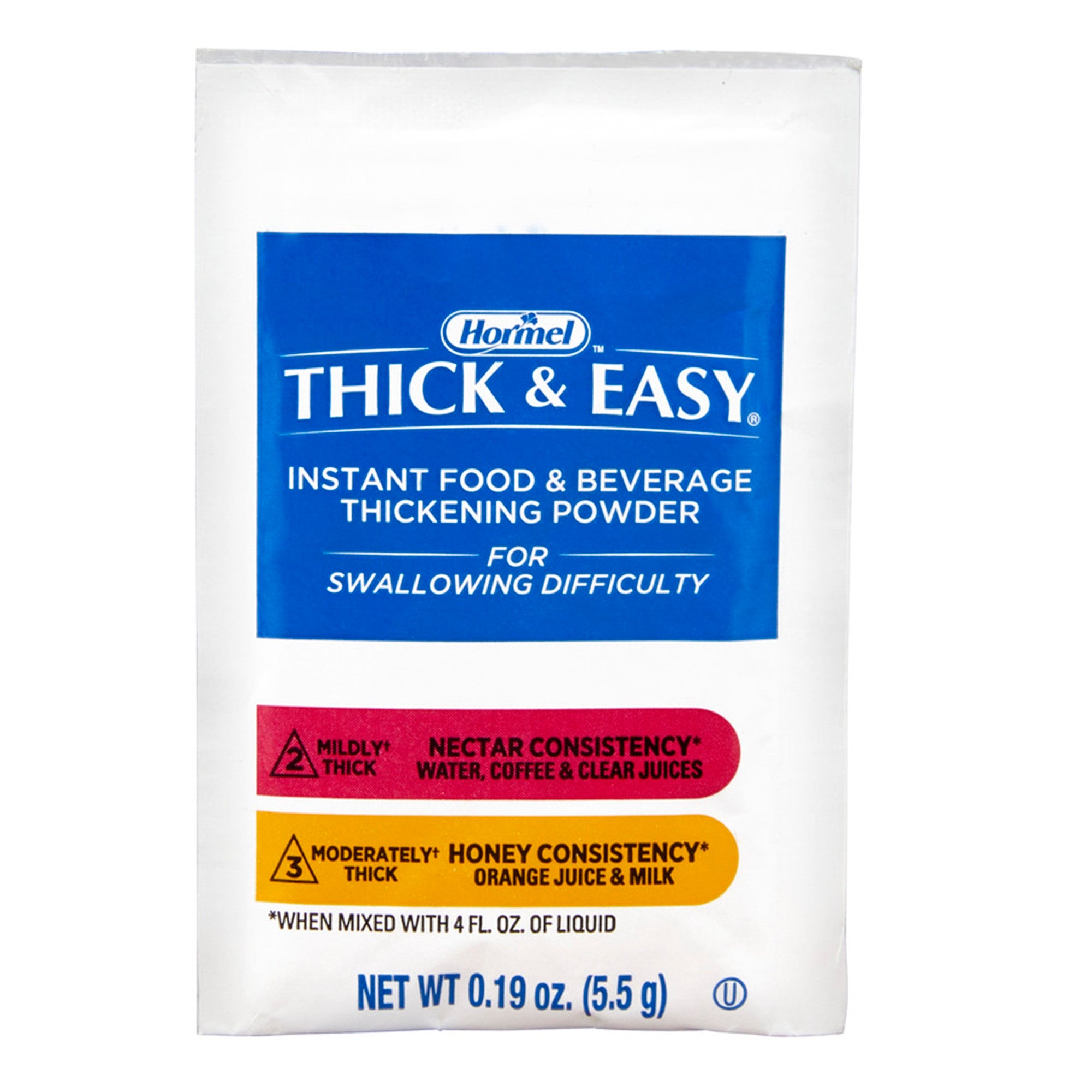 781468 - Thick & Easy - Food and Beverage Thickener Thick & Easy 5.5 Gram Individual Packet Unflavored Powder IDDSI Level 2 Mildly Thick 21929 Pack of 1, (EA)