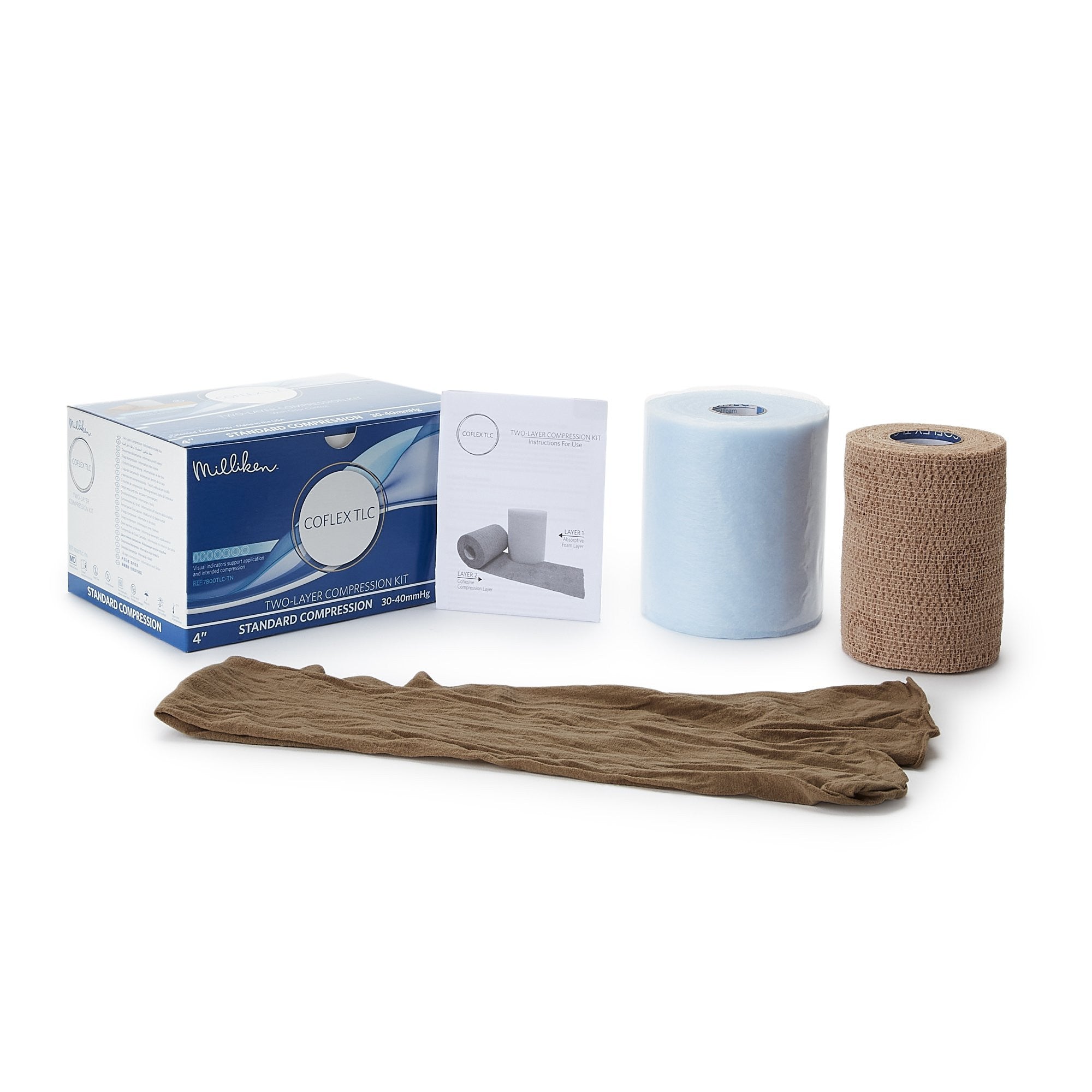 785364 - CoFlex - CoFlex TLC with Indicators 2-Layer Compression Bandage System, 4'' x 3.4 yd / 4'' x 5.1 yd, Self-Adherent with Pull On Closure, NonSterile, Case of 8, (CS)