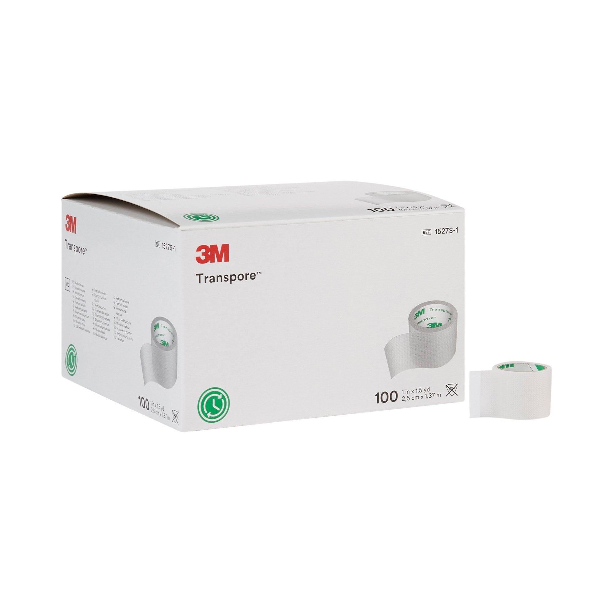 6188 - 3M - 3M Transpore Medical Tape Transparent 1 in X 1.5 yd Plastic, 1527S-1, Case of 500, (CS)
