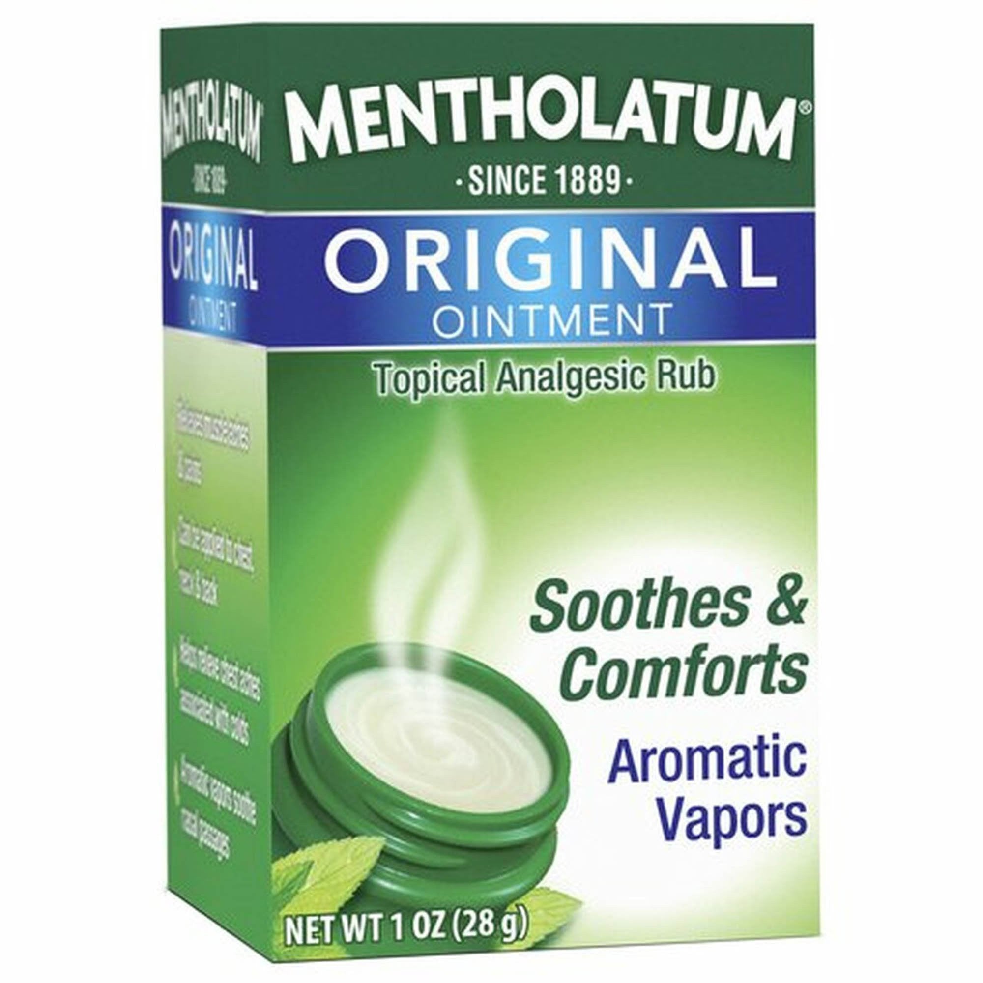 798029 - - Topical Pain Relief Mentholatum 9% - 1.3% Strength Camphor / Menthol Ointment 1 oz. Pack of 1, (EA)