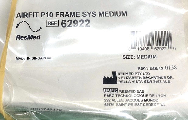 62922 - RESMED - AIRFIT P 10 FRAME SYS -MEDIUM, (EA/1)